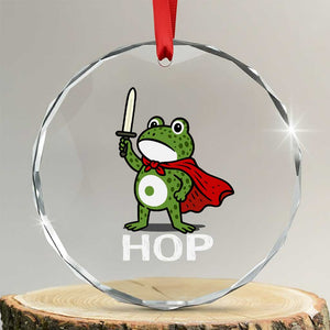 Resist Frog With Sword Crystal Glass Ornament No Kings Portland Protest Saves America TS10 Transparent Glass 3'' Circle Print Your Wear
