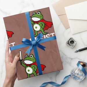 Resist Frog With Sword Wrapping Paper Roll No Kings Portland Protest TS10 Mocha Print Your Wear