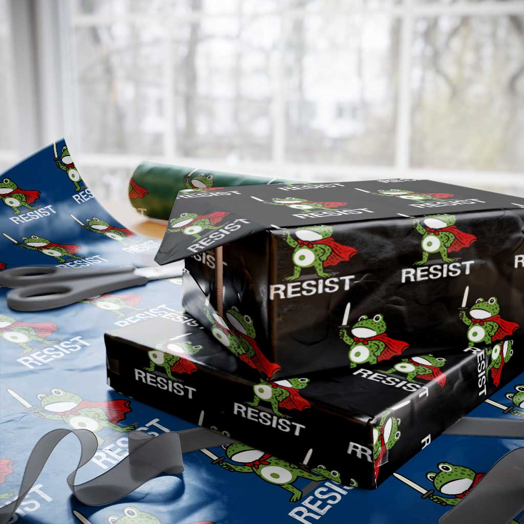 Resist Frog With Sword Wrapping Paper Roll No Kings Portland Protest TS10 Black Print Your Wear