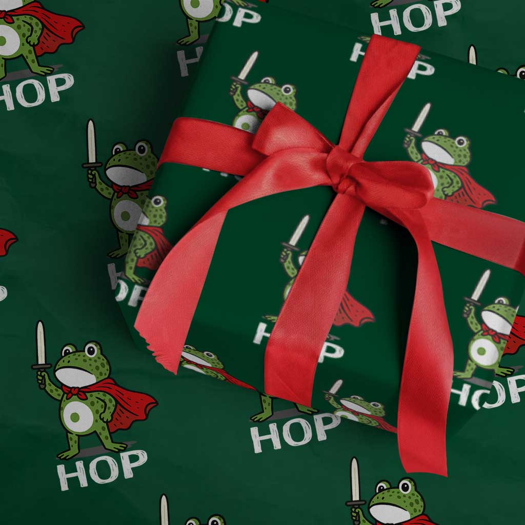 Resist Frog With Sword Wrapping Paper Roll No Kings Portland Protest Saves America TS10 Green Print Your Wear