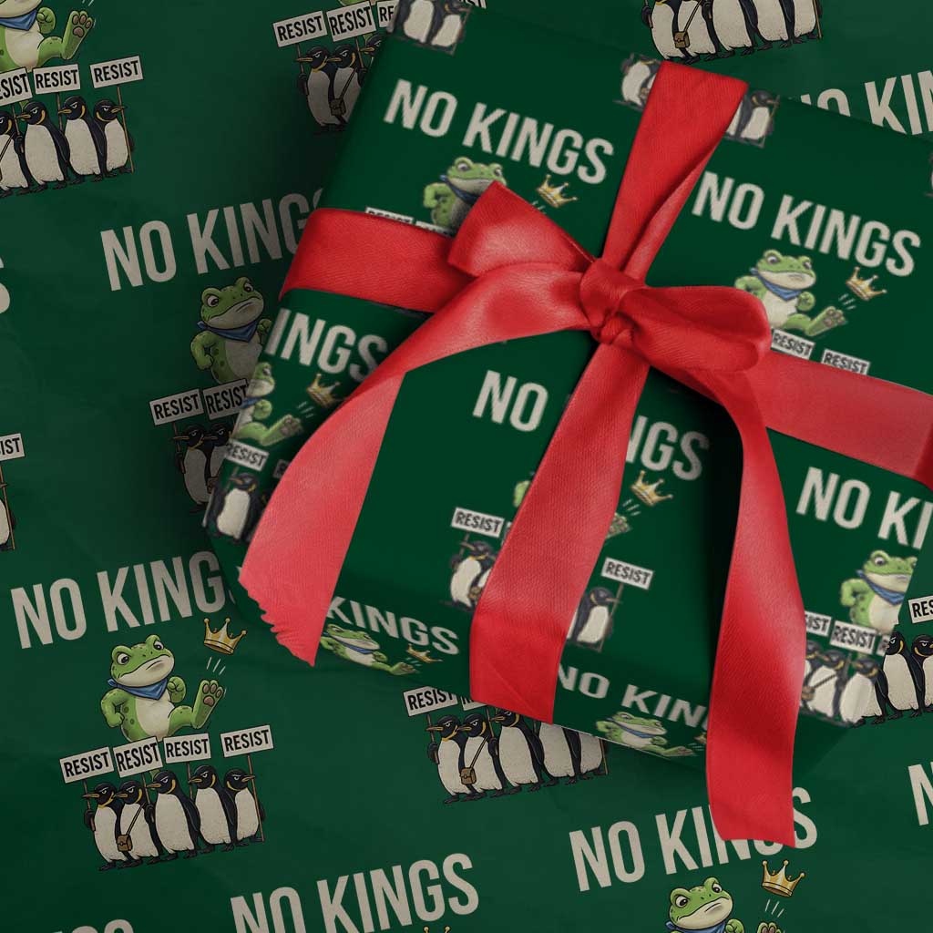 Resist Frog Wrapping Paper Roll No Kings Funny Portland Protest ICE Activist Meme TS14 Green Print Your Wear