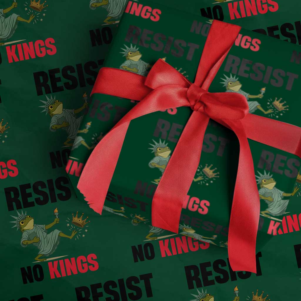 Resist Frog Wrapping Paper Roll No Kings In America Political 2025 TS14 Green Print Your Wear