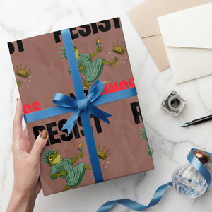 Resist Frog Wrapping Paper Roll No Kings In America Political 2025 TS14 Mocha Print Your Wear