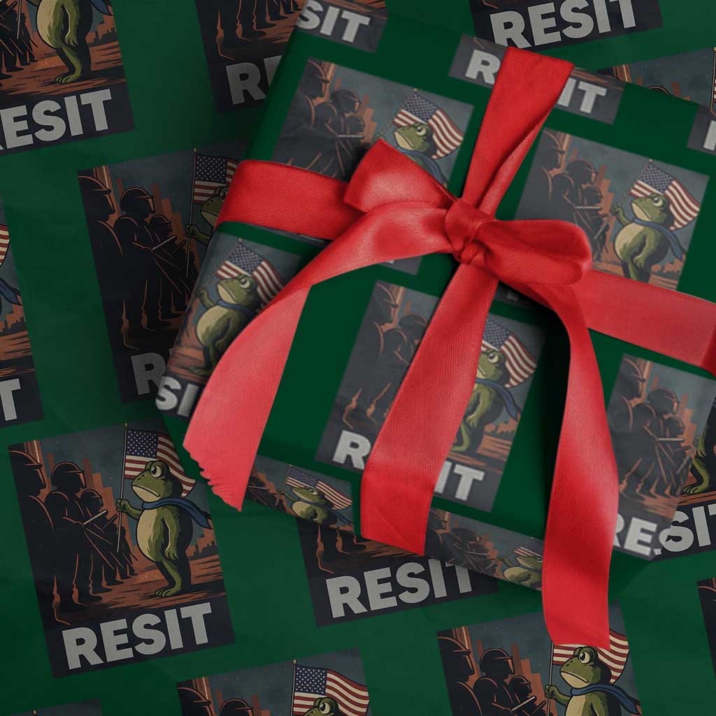 Resist Frog Wrapping Paper Roll Portland Frog Activist America Political 2025 TS14 Green Print Your Wear