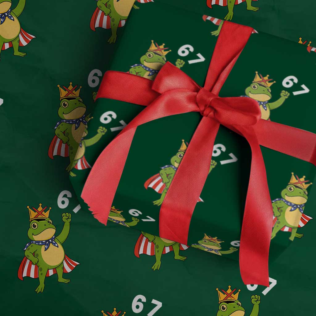 Resist Frog Wrapping Paper Roll Super American 67 Six Seven Meme TS14 Green Print Your Wear