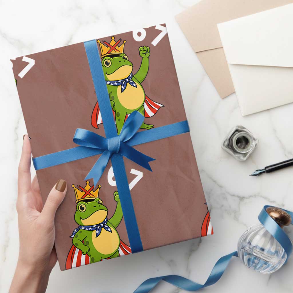 Resist Frog Wrapping Paper Roll Super American 67 Six Seven Meme TS14 Mocha Print Your Wear