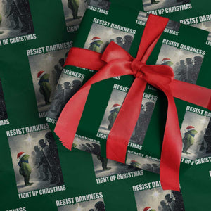 Resist Frog Xmas Wrapping Paper Roll Funny Portland Protest ICE Activist Meme TS14 Green Print Your Wear