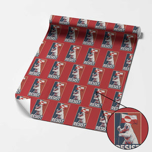 Resist Greenland Polar Bear Holding Flag Art Wrapping Paper Roll Resistance Political TS11 Red Print Your Wear