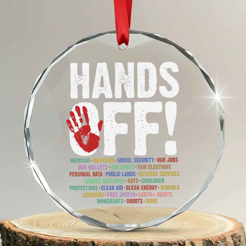 Resist Hands Off Crystal Glass Ornament Protect USA American We The People TS02 Transparent Glass 3'' Circle Print Your Wear