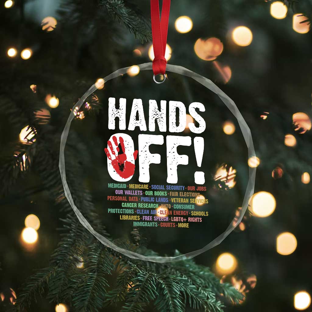Resist Hands Off Crystal Glass Ornament Protect USA American We The People TS02 Print Your Wear