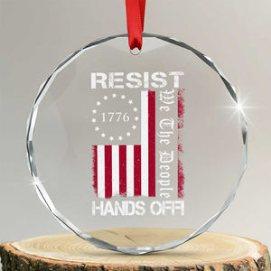 Resist Hands Off Crystal Glass Ornament Vintage American Betsy Ross Flag We The People TS02 Transparent Glass 3'' Circle Print Your Wear