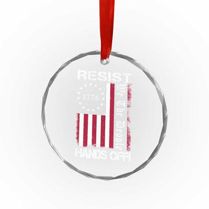Resist Hands Off Crystal Glass Ornament Vintage American Betsy Ross Flag We The People TS02 Print Your Wear