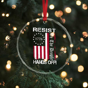 Resist Hands Off Crystal Glass Ornament Vintage American Betsy Ross Flag We The People TS02 Print Your Wear