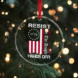 Resist Hands Off Crystal Glass Ornament Vintage American Betsy Ross Flag We The People TS02 Print Your Wear