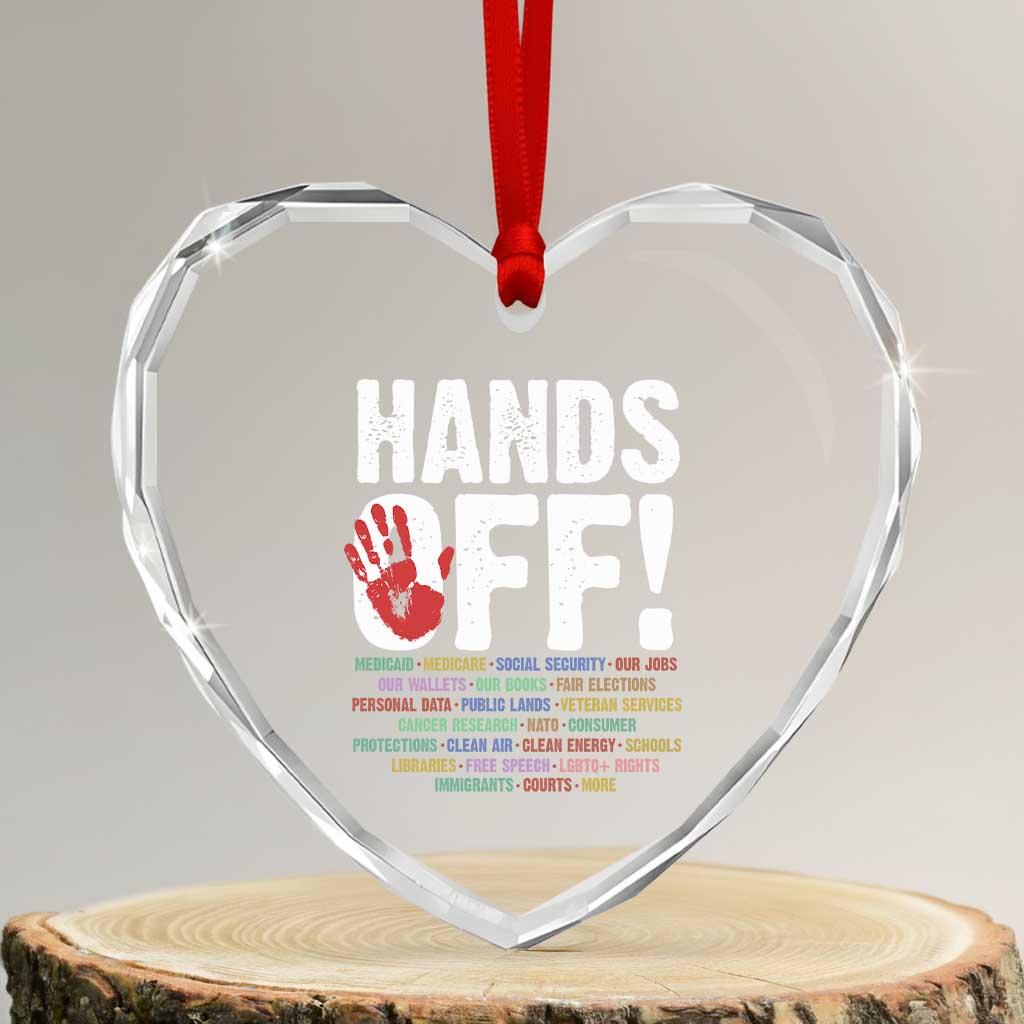 Resist Hands Off Heart Crystal Glass Ornament Protect USA American We The People TS02 Transparent Glass 3'' Heart Print Your Wear