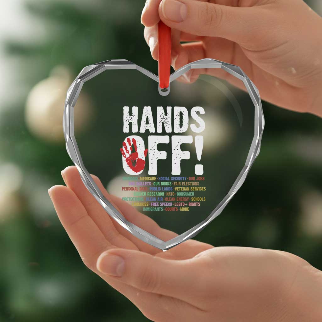 Resist Hands Off Heart Crystal Glass Ornament Protect USA American We The People TS02 Print Your Wear