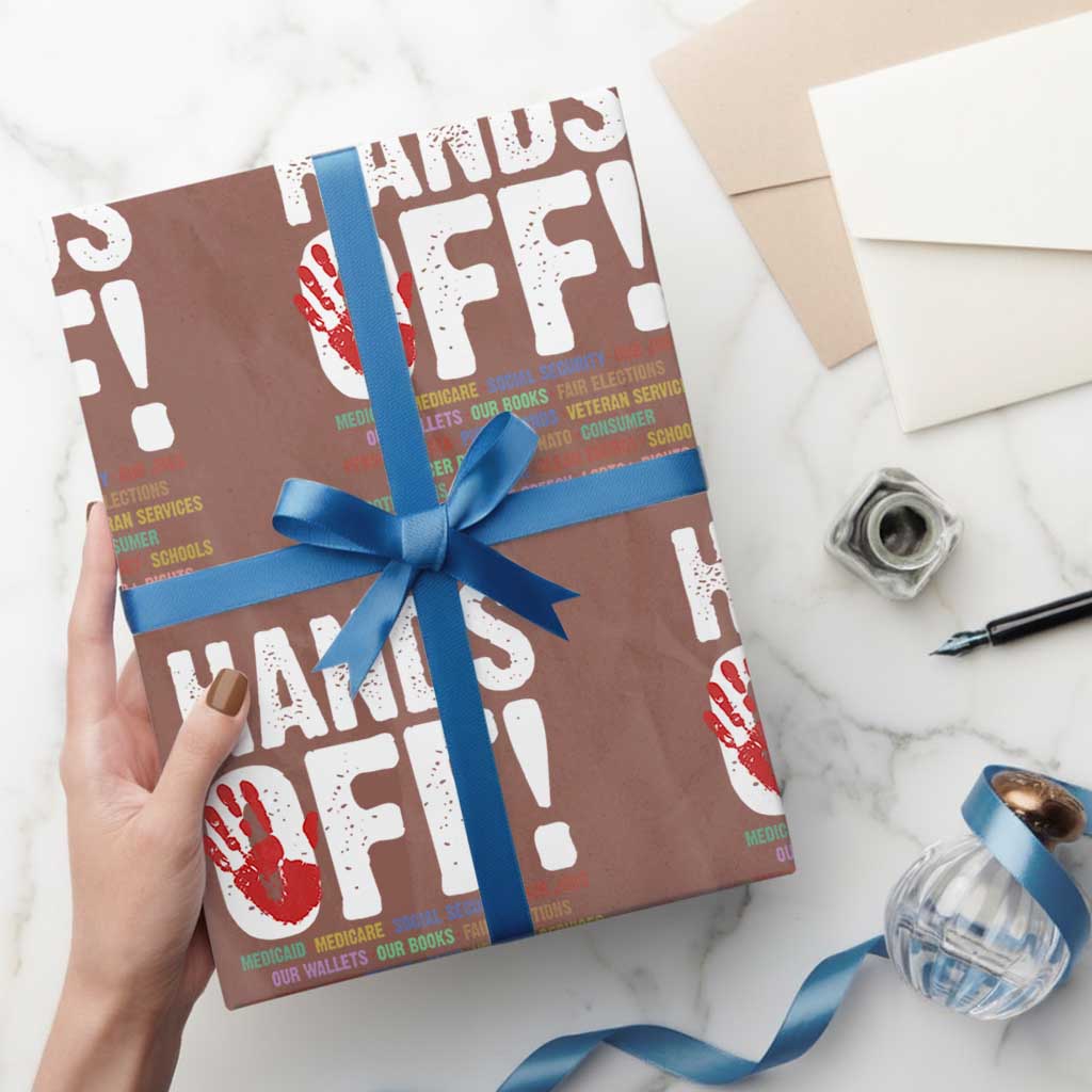 Resist Hands Off Wrapping Paper Roll Protect USA American We The People TS02 Mocha Print Your Wear