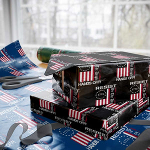 Resist Hands Off Wrapping Paper Roll Vintage American Betsy Ross Flag We The People TS02 Black Print Your Wear