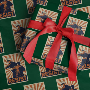 Resist Marine Veteran Political Protest Wrapping Paper Roll America First Anti War TS02 Green Print Your Wear