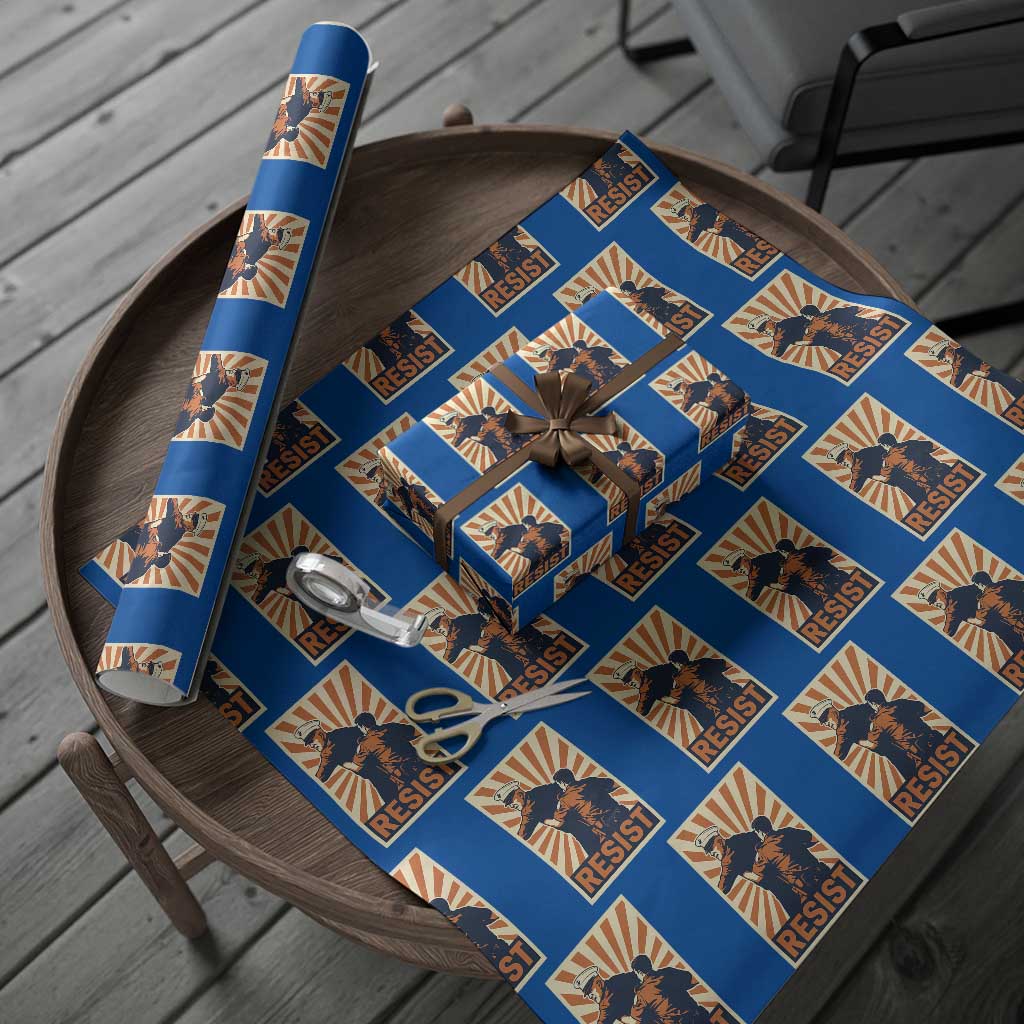 Resist Marine Veteran Political Protest Wrapping Paper Roll America First Anti War TS02 Blue Print Your Wear