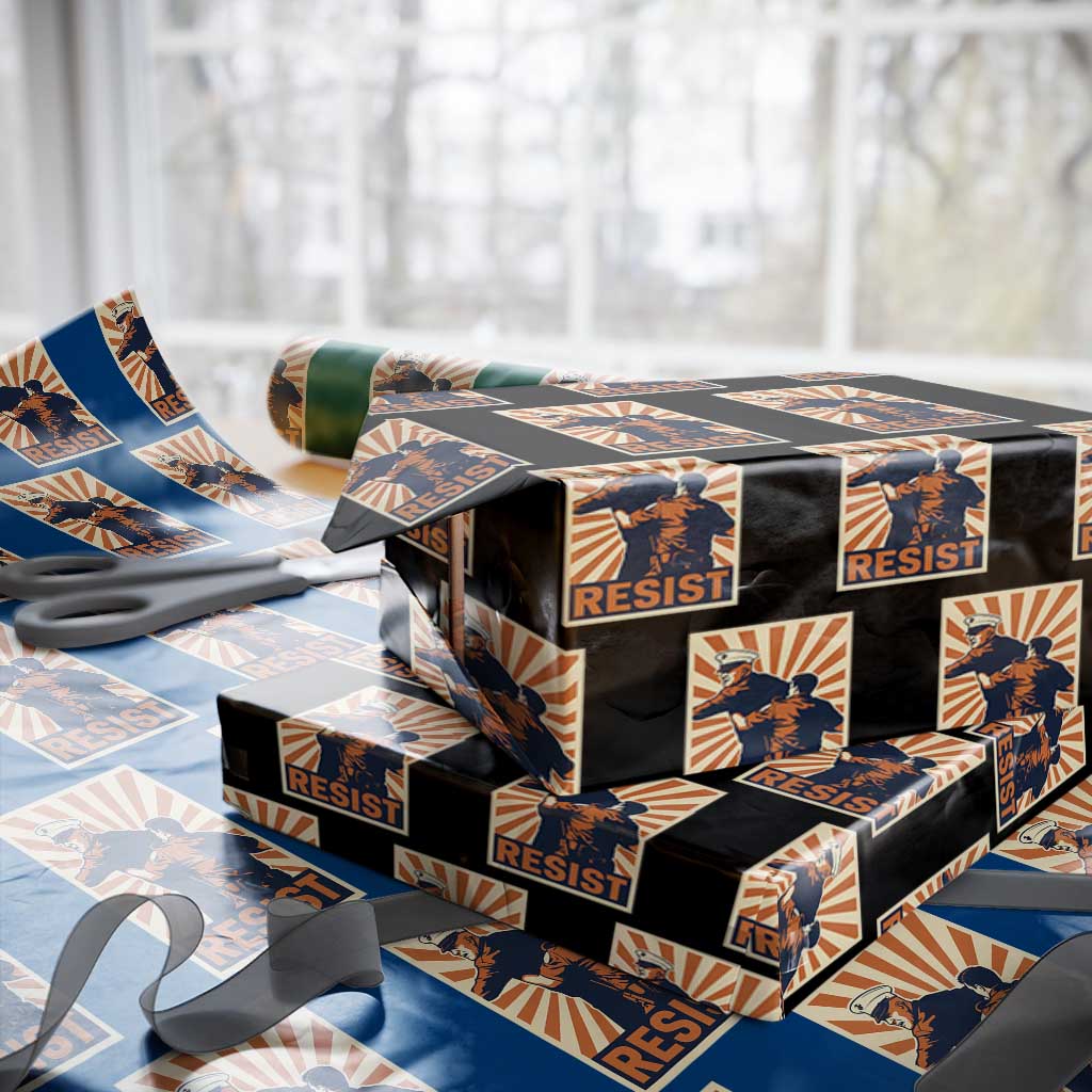 Resist Marine Veteran Political Protest Wrapping Paper Roll America First Anti War TS02 Black Print Your Wear