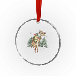 Resist Portland Frog Protest Christmas Crystal Glass Ornament Funny Holiday Meme Gift Idea TS12 Print Your Wear