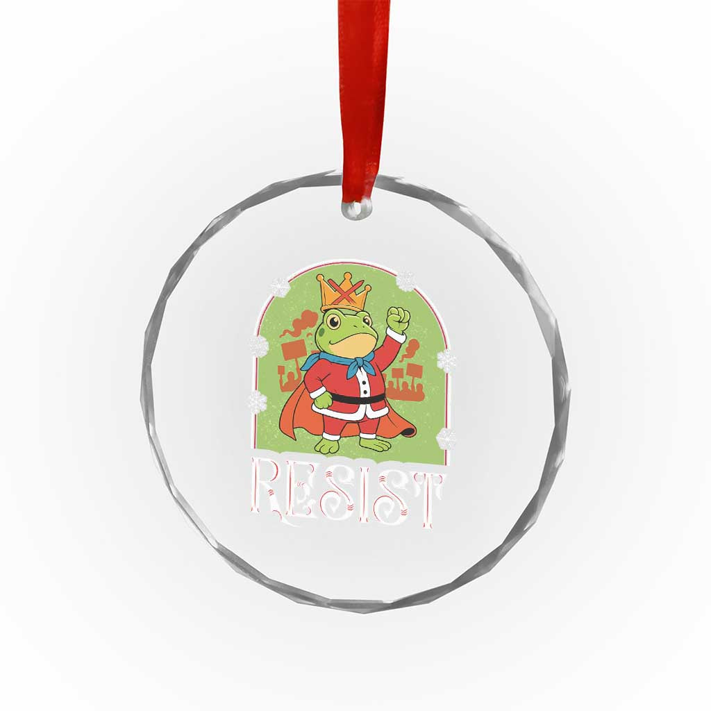 Resist Portland Frog Protest Crystal Glass Ornament Funny No Kings Christmas Gift TS12 Print Your Wear