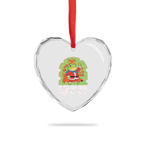Resist Portland Frog Protest Heart Crystal Glass Ornament Funny No Kings Christmas Gift TS12 Print Your Wear