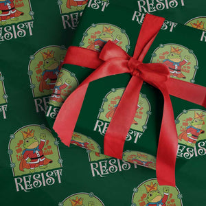 Resist Portland Frog Protest Wrapping Paper Roll Funny No Kings Xmas Gift TS12 Green Print Your Wear