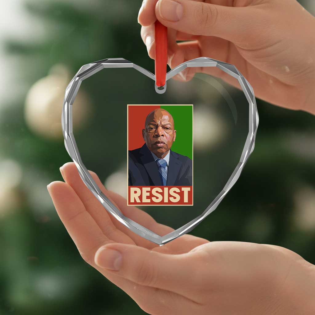 Resist Protest Civil Rights Heart Crystal Glass Ornament John Lewis Black History TS14 Print Your Wear