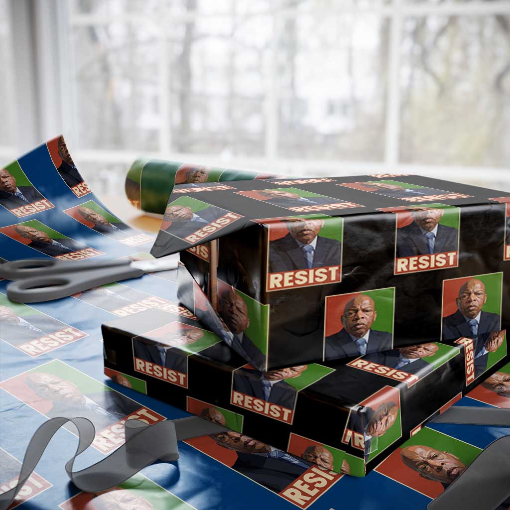 Resist Protest Civil Rights Wrapping Paper Roll John Lewis Black History TS14 Black Print Your Wear