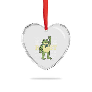 Resist Raised Fist Frog Heart Crystal Glass Ornament Portland Protest Freedom Fighter TS02 Print Your Wear