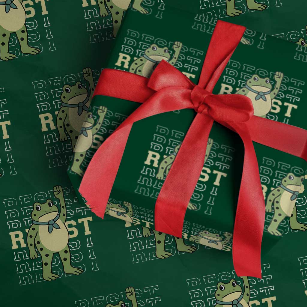 Resist Raised Fist Frog Wrapping Paper Roll Portland Protest Freedom Fighter TS02 Green Print Your Wear