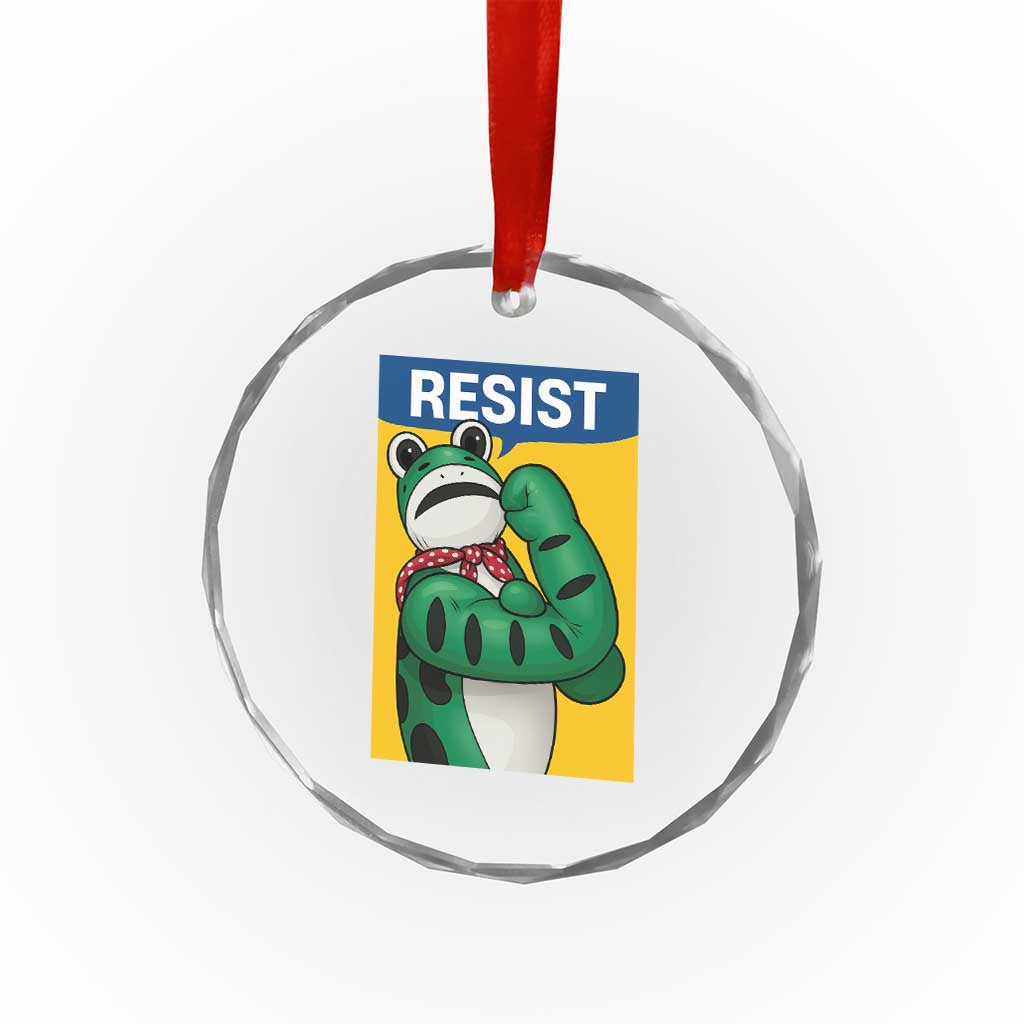 Resist Rosie Frog Crystal Glass Ornament Protest Parody Feminist Retro Poster TS02 Print Your Wear