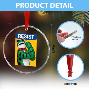 Resist Rosie Frog Crystal Glass Ornament Protest Parody Feminist Retro Poster TS02 Print Your Wear