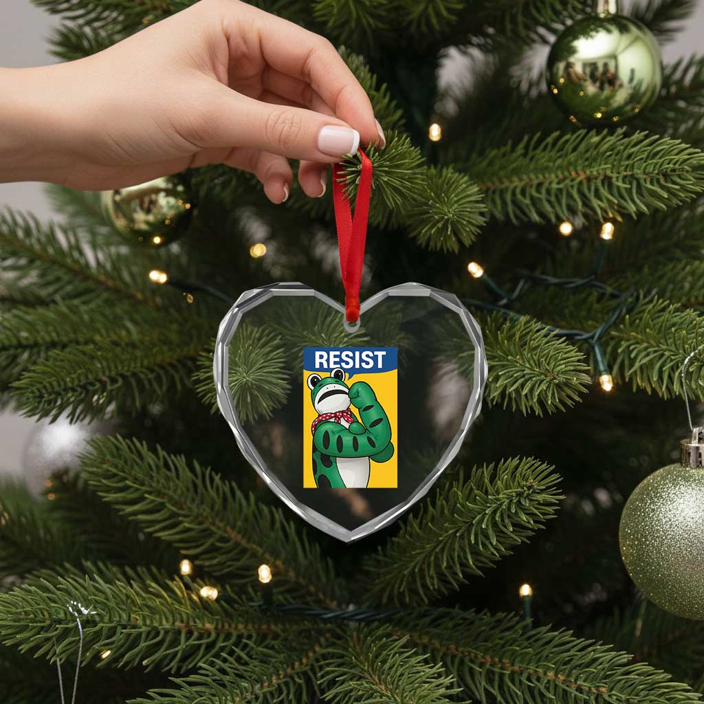 Resist Rosie Frog Heart Crystal Glass Ornament Protest Parody Feminist Retro Poster TS02 Print Your Wear