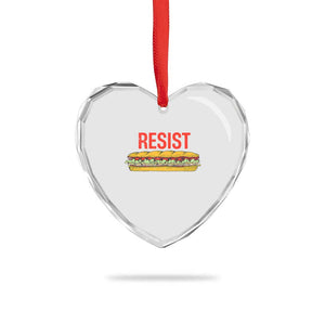 Resist Sandwich Heart Crystal Glass Ornament Sarcastic Food Revolution Political Satire TS02 Print Your Wear