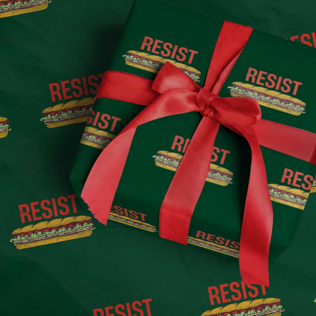 Resist Sandwich Wrapping Paper Roll Sarcastic Food Revolution Political Satire TS02 Green Print Your Wear