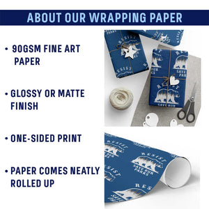 Resist Save Our Parks Wrapping Paper Roll Bear US National Parks Wildlife Nature TS02 Print Your Wear