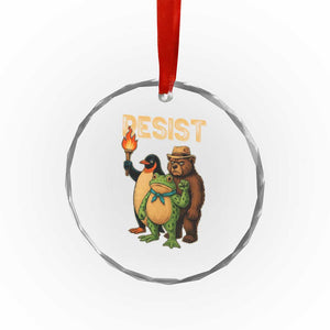 Resist Social Club 2025 Crystal Glass Ornament Bear Penguin Frog Protest Unity for Social Justice TS02 Print Your Wear