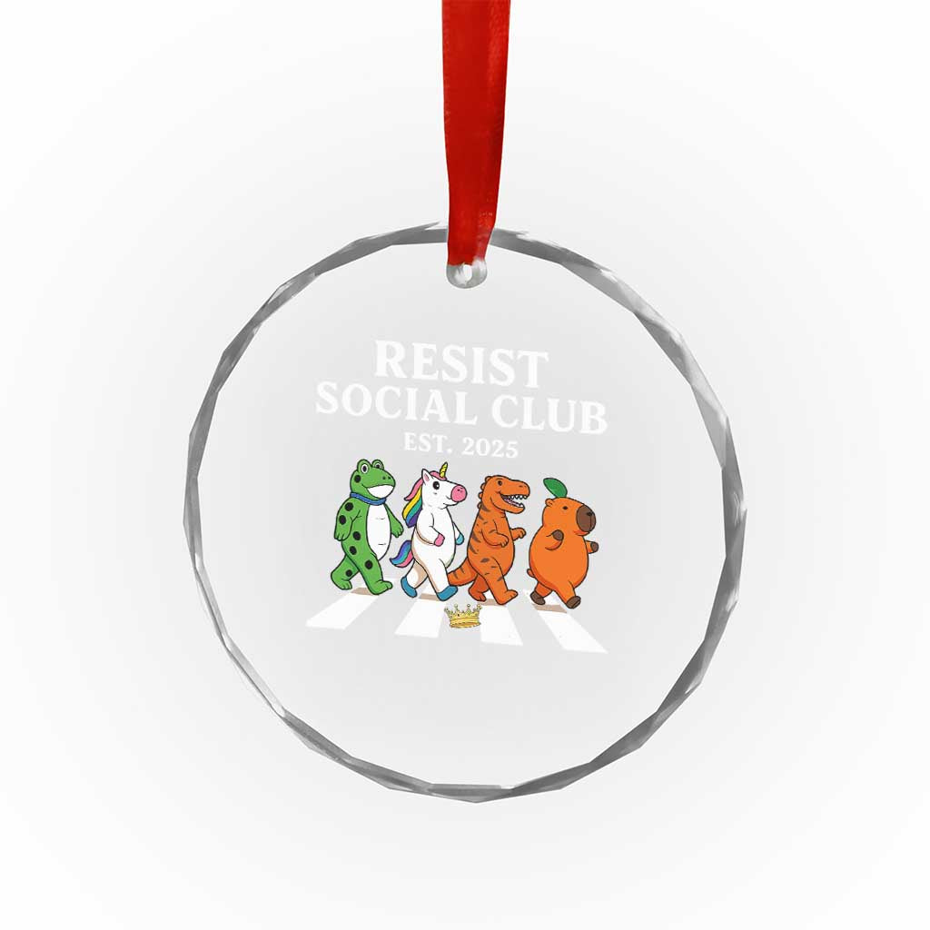 Resist Social Club 2025 Crystal Glass Ornament Portland Frog Animals Mascot Walking TS11 Print Your Wear