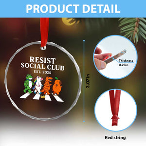 Resist Social Club 2025 Crystal Glass Ornament Portland Frog Animals Mascot Walking TS11 Print Your Wear