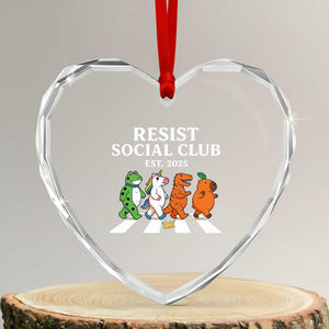 Resist Social Club 2025 Heart Crystal Glass Ornament Portland Frog Animals Mascot Walking TS11 Transparent Glass 3'' Heart Print Your Wear