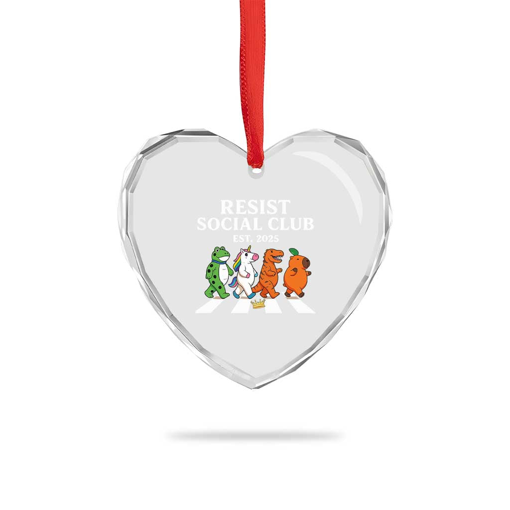 Resist Social Club 2025 Heart Crystal Glass Ornament Portland Frog Animals Mascot Walking TS11 Print Your Wear