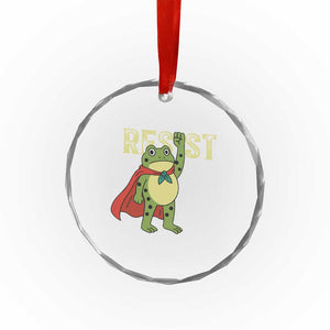Resist Super Frog Crystal Glass Ornament Free Portland Political Satire Retro Graphic TS02 Print Your Wear