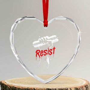 Resist with Sandwich Power Heart Crystal Glass Ornament Funny Food Rebellion Political Satire TS02 Transparent Glass 3'' Heart Print Your Wear