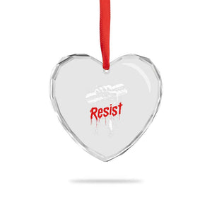 Resist with Sandwich Power Heart Crystal Glass Ornament Funny Food Rebellion Political Satire TS02 Print Your Wear