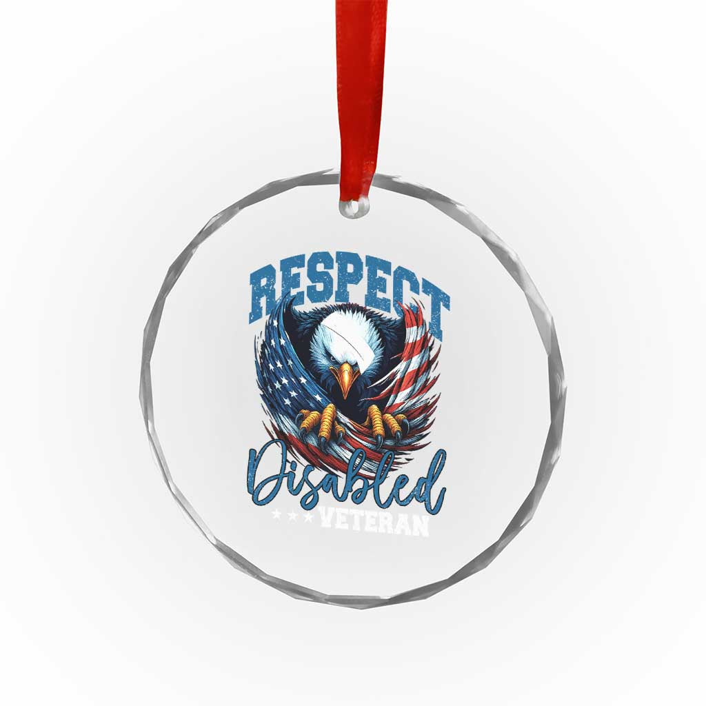 Respect Disabled Veteran Crystal Glass Ornament Military Soldier American Flag Bald Eagle TS11 Print Your Wear