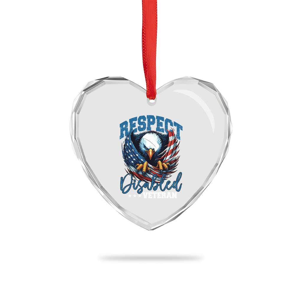 Respect Disabled Veteran Heart Crystal Glass Ornament Military Soldier American Flag Bald Eagle TS11 Print Your Wear