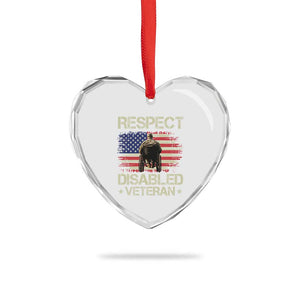 Respect Disabled Veteran Heart Crystal Glass Ornament Military Soldier Vintage American Flag TS11 Print Your Wear